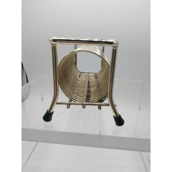 Retro Office Spiral Letter/Bill/Holder, Gold Tone MCM Vintage - Picture 2 of 7